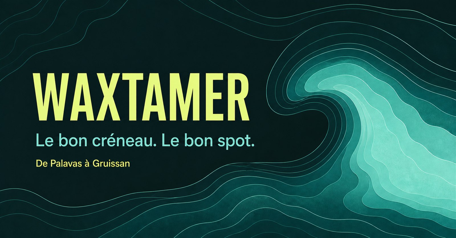 Identité visuelle de l’application Waxtamer, prévisions surf de Palavas à Gruissan